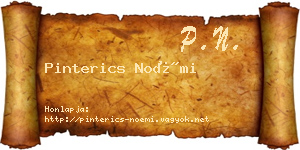 Pinterics Noémi névjegykártya